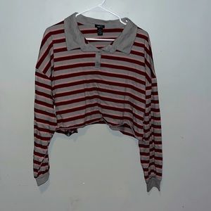 Long Sleeve Rue 21 Shirt Cropped Striped